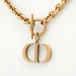 Christian Dior CD Pendant Short Metal Necklace