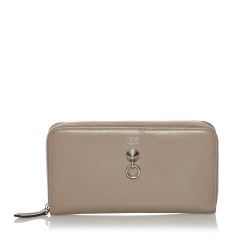 Fendi B Fendi Brown Taupe Calf Leather By The Way Long Wallet Italy