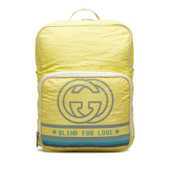 Gucci B Gucci Yellow Nylon Fabric Blind For Love Backpack Italy