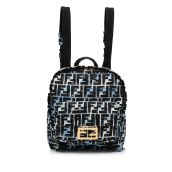 Fendi B Fendi Blue with Black Nylon Fabric x Joshua Vides Baguette Backpack Italy