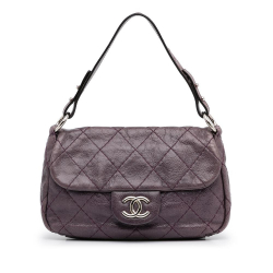 Chanel AB Chanel Purple Calf Leather On The Road Flap Italy