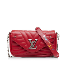 Louis Vuitton AB Louis Vuitton Red Calf Leather New Wave Chain Pochette France