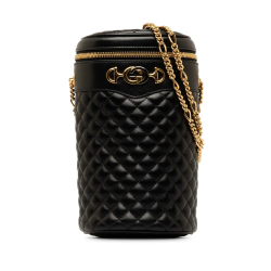 Gucci AB Gucci Black Calf Leather Zumi Cylindrical Italy