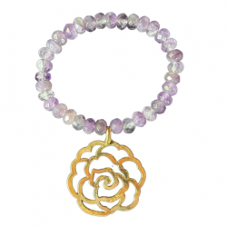 Rita & Zia Armband aus Amethyst und Kamelie