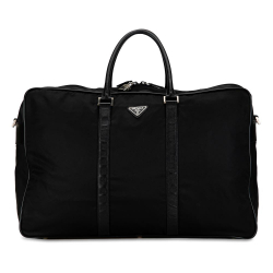 Prada B Prada Black Nylon Fabric Tessuto Travel Bag Italy