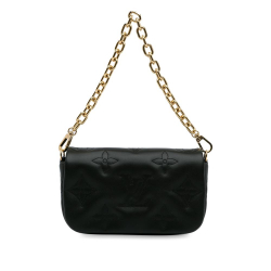 Louis Vuitton A Louis Vuitton Black Calf Leather Bubblegram Wallet on Chain Italy