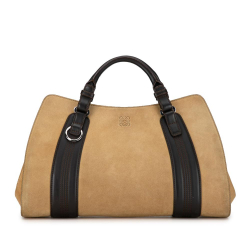 Loewe B LOEWE Brown Suede Leather Anagram Handbag Spain