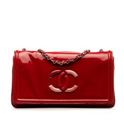Chanel AB Chanel Red Patent Leather Leather CC Lipstick Patent Flap Italy