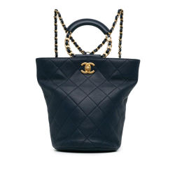 Chanel AB Chanel Blue Navy Calf Leather skin In The Loop Chain Backpack Italy