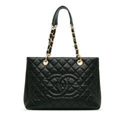 Chanel B Chanel Black Caviar Leather Leather Caviar Grand Shopping Tote Italy