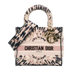 Christian Dior B Dior Pink Light Pink Canvas Fabric Medium Tie-Dye Lady D-Lite Italy