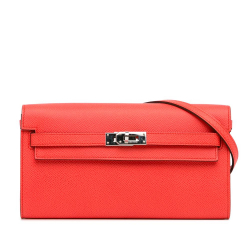 Hermès AB Hermès Red Calf Leather Epsom Kelly To Go Wallet France