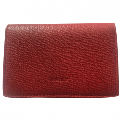 Bally Leather Card Holder In Red