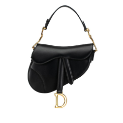 Christian Dior B Dior Black Calf Leather Mini Saddle Italy