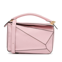 Loewe AB LOEWE Pink Light Pink Calf Leather Medium Puzzle Bag Spain