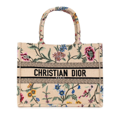 Christian Dior AB Dior Brown Beige Raffia Natural Material Medium Petite Fleurs Book Tote Italy