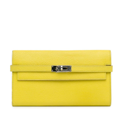 Hermès AB Hermès Yellow Calf Leather Chevre Classic Kelly Wallet France