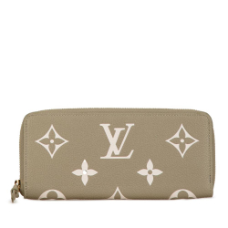 Louis Vuitton Brown Monogram Empreinte Leather Monogram Giant Empreinte Clemence Zippy Wallet France