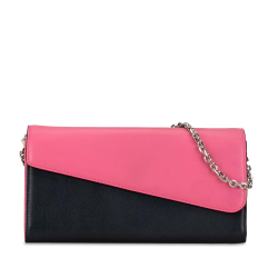 Christian Dior AB Dior Pink with Black Calf Leather Bicolor skin Wallet On Chain Italy