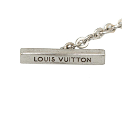 Louis Vuitton AB Louis Vuitton Silver SV925 / Sterling Silver Metal V Logo Square Pendant Necklace France