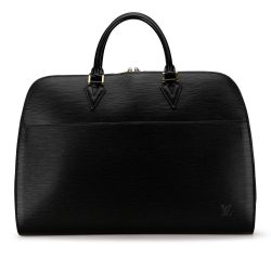 Louis Vuitton B Louis Vuitton Black Calf Leather Epi Sorbonne France