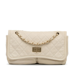 Chanel B Chanel White Lambskin Leather Leather Natural Beauty Split Pocket France