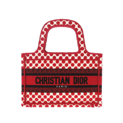 Christian Dior AB Dior Red Canvas Fabric Mini Dioramour Book Tote Italy