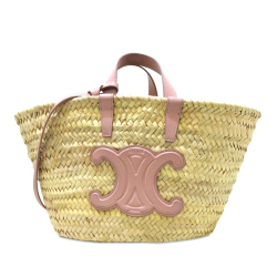 Celine B Celine Brown Beige Raffia Natural Material Teen Triomphe Classic Panier Tote Morocco