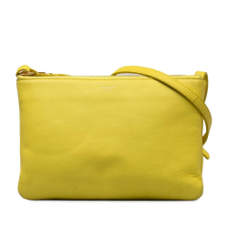 Celine B Celine Yellow Calf Leather Small Trio Crossbody Italy