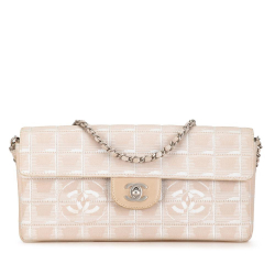 Chanel B Chanel Pink Nylon Fabric New Travel Line East West Flap France