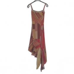 Save the Queen Long dress in beige and red S