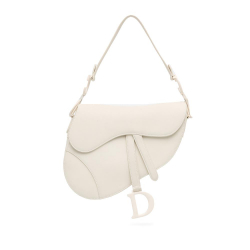 Christian Dior AB Dior White Calf Leather Ultramatte Saddle Bag Italy