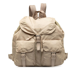 Prada B Prada Brown Nylon Fabric Tessuto Backpack Italy