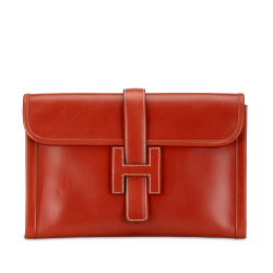 Hermès B Hermès Brown Calf Leather Box Jige PM France