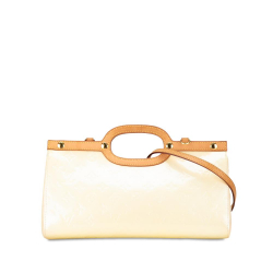 Louis Vuitton B Louis Vuitton White Pearl with Brown Vernis Leather Leather Monogram Vernis Roxbury Drive Spain