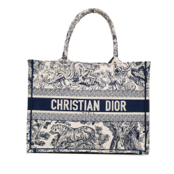 Christian Dior AB Dior Blue Canvas Fabric Medium Dioriviera Toile De Jouy Book Tote Italy