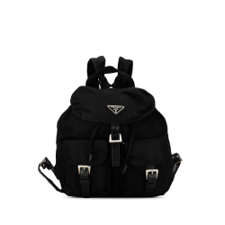 Prada B Prada Black Nylon Fabric Tessuto Backpack Italy