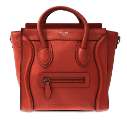 Celine AB Celine Red Calf Leather Nano Luggage Tote Italy