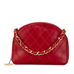 Chanel B Chanel Red Calf Leather Quilted skin Chain Handbag Italy