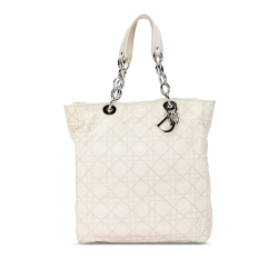 Christian Dior B Dior White Lambskin Leather Leather Lambskin Cannage Shopping Tote Italy