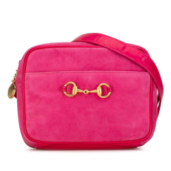 Gucci B Gucci Pink Suede Leather Horsebit 1955 Crossbody Italy