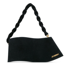 Jacquemus AB Jacquemus Black Suede Leather La Vague Shoulder Bag Italy