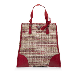 Prada AB Prada Red Tweed Fabric Handbag Italy