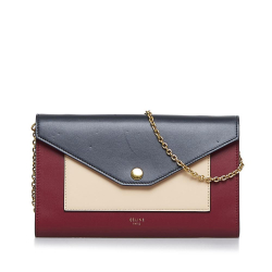 Celine AB Celine Red with Multi Calf Leather Pocket Envelope Wallet On Chain Italy