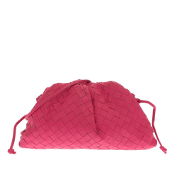 Bottega Veneta AB Bottega Veneta Pink Calf Leather Intrecciato The Mini Pouch Italy