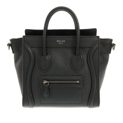 Celine AB Celine Black Calf Leather Nano Luggage Tote Italy