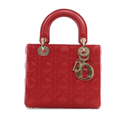 Christian Dior AB Dior Red Lambskin Leather Leather Small Lambskin Cannage My ABCDior Lady Dior France