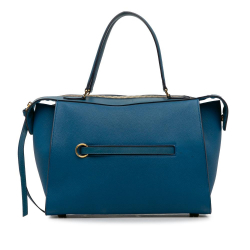Celine B Celine Blue Calf Leather Medium Ring Handbag Italy
