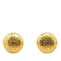 Chanel AB Chanel Gold Gold Plated Metal Logo Clip On Earrings France
