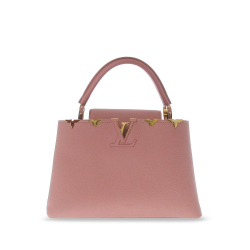 Louis Vuitton B Louis Vuitton Pink Calf Leather Taurillon Embellished Flower Crown Capucines PM France